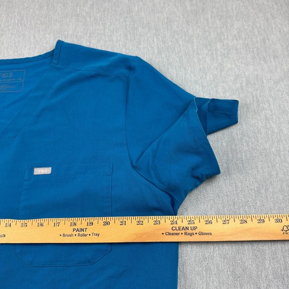 Figs Scrub Top Mens 2XL Blue‎ Chisec Three Pocket Technical Collection Medical